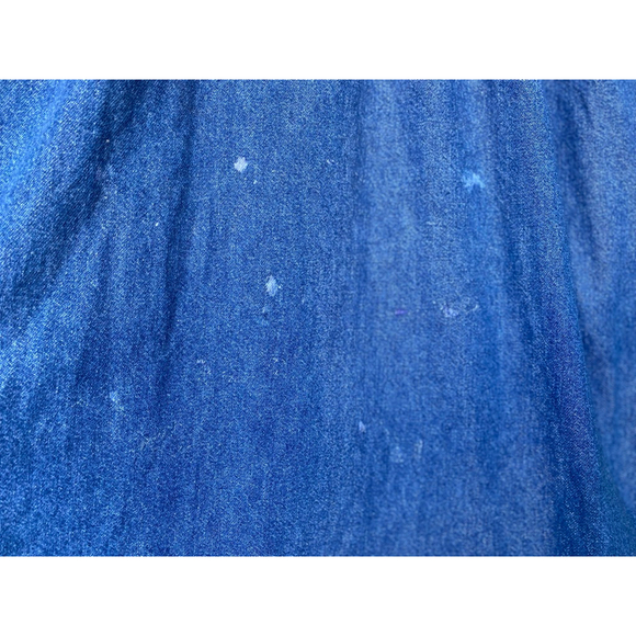 Vintage Erika Denim Maxi Dress Floral Embroidery Cottagecore V Neck Prairie Boho - Picture 6 of 13